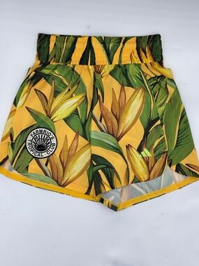 Adidas x Farm Rio Pacer Shorts in Semi Spark/Bold Gold